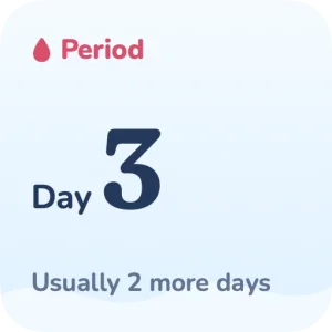 Small Home Screen widget: Period, day 3, usually 2 more days