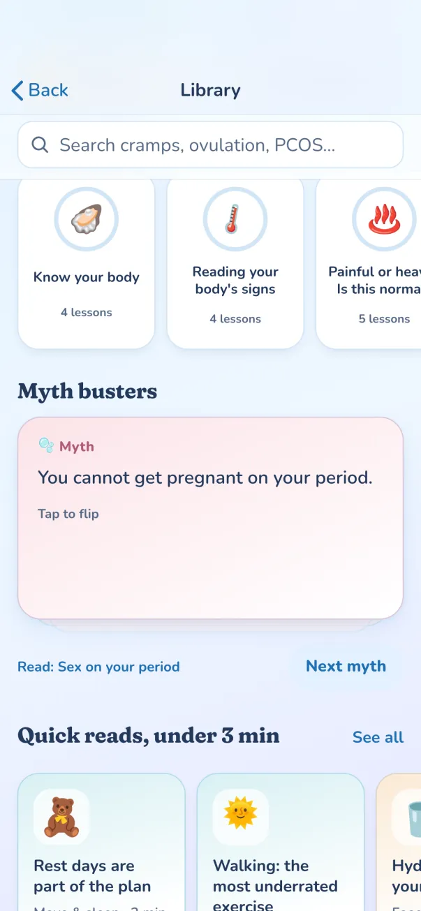 Library: mini courses, myth busters and quick reads